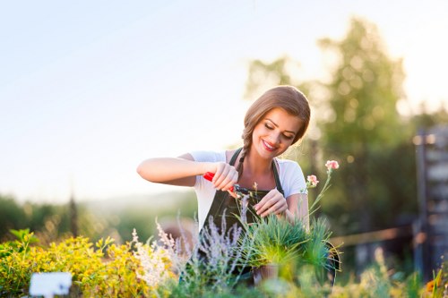 Gardener preparing a garden service appointment
