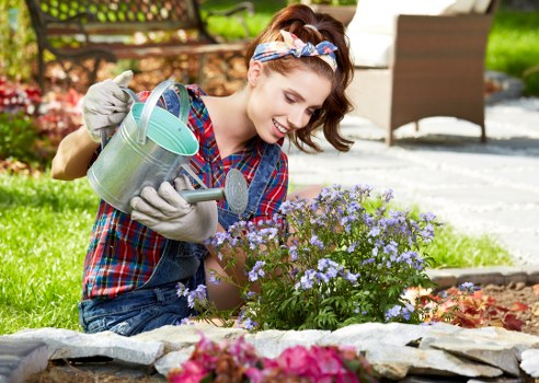 Well-maintained lawn mowing service in St Giles outdoor space